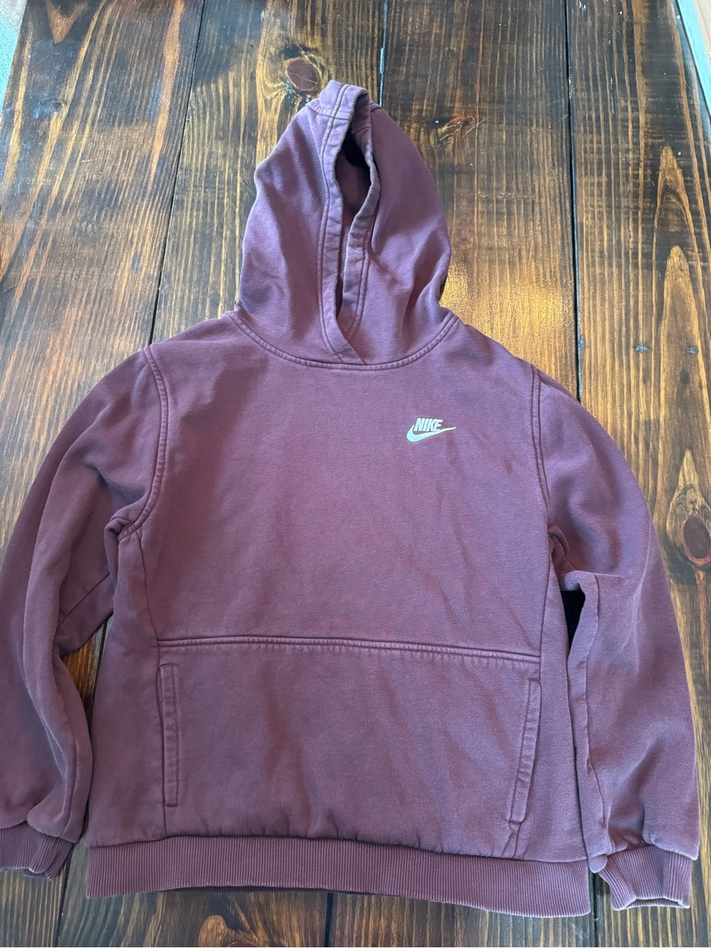 Nike Kids Maroon Hoodie with White Logo